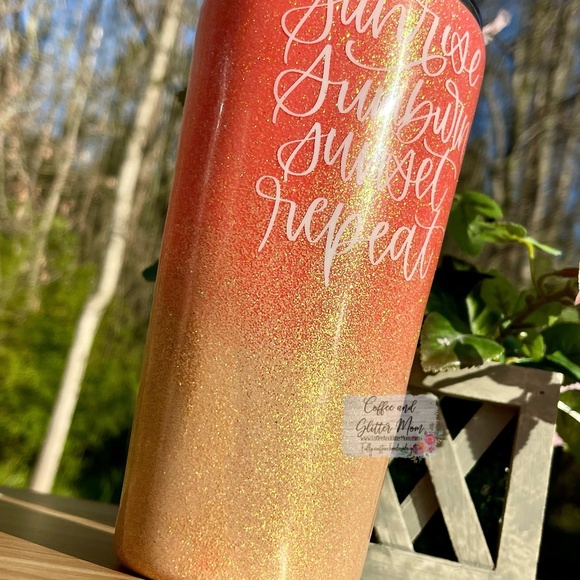 Sunrise Sunburn Sunset Repeat 16oz Slim Pint Handmade Unique One Of A Kind Straw - Picture 12 of 13